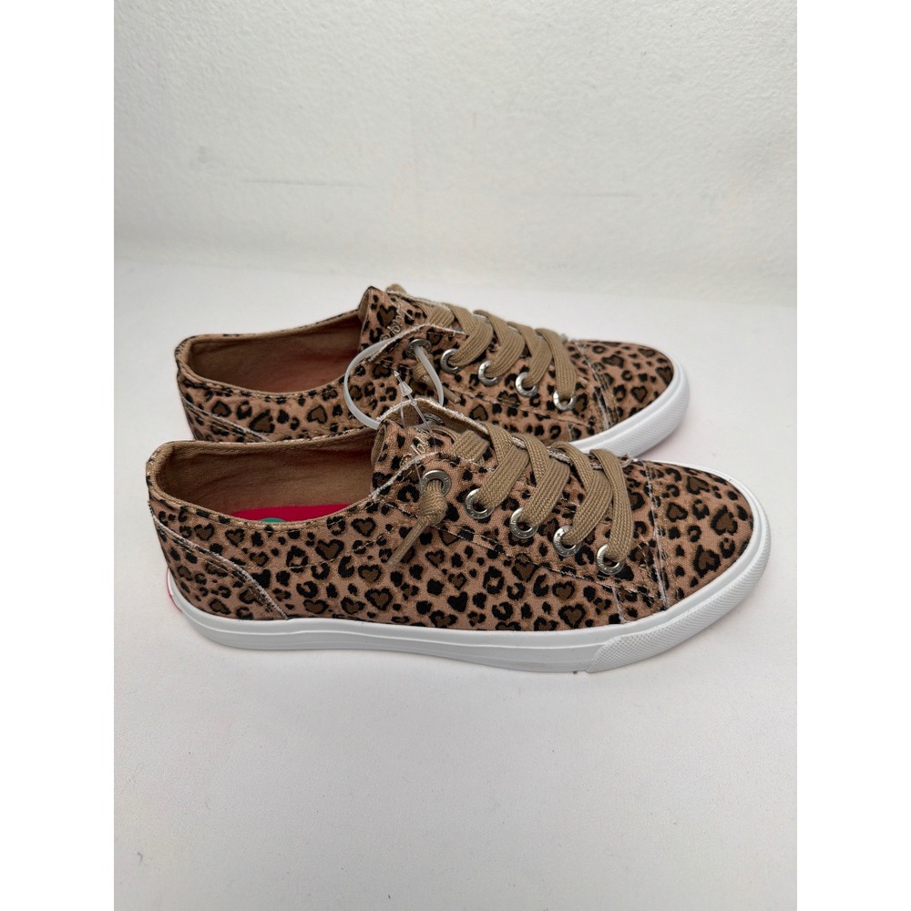 Blowfish‎ Malibu Kids Maple-K Leopard Heart Print Sneakers Tan Brown Size 4M
